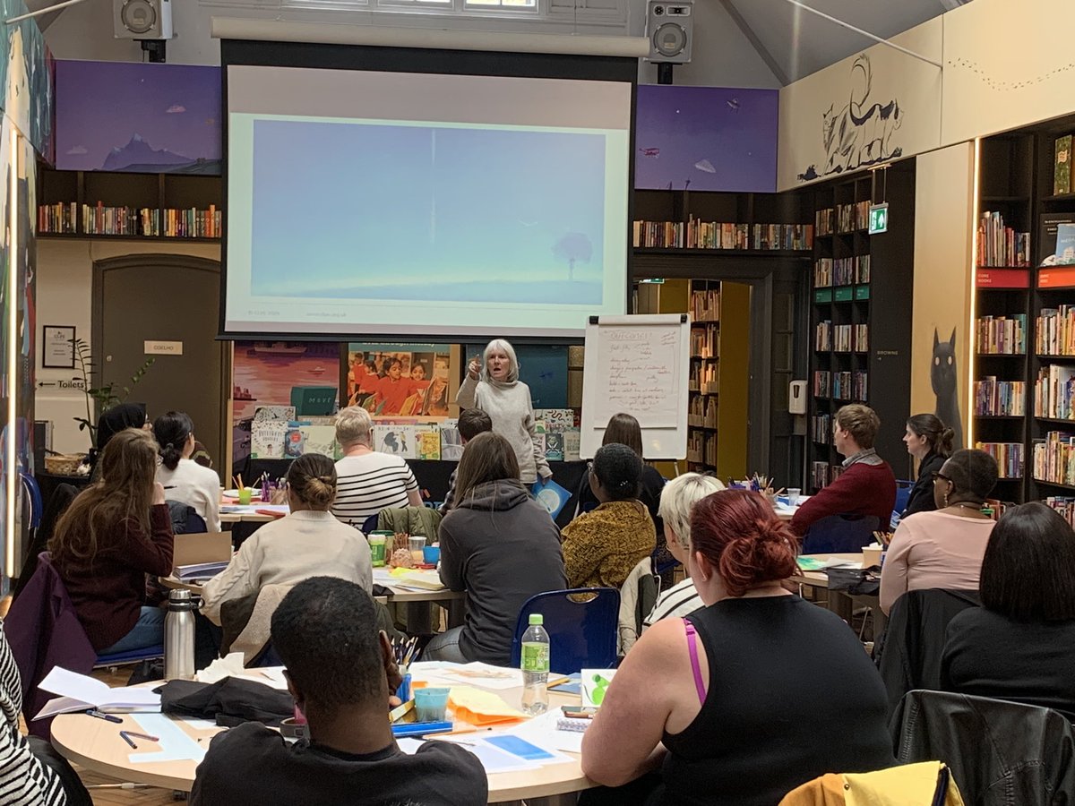 What a wonderful day in the @clpe1 library for the @A_New_Direction Masterclass we were running on Planning Creatively Around a Text. @DarrenM1974 was leading the day, with incredible input from @nicolakidsbooks. So many opportunities for creativity to enhance reading and writing