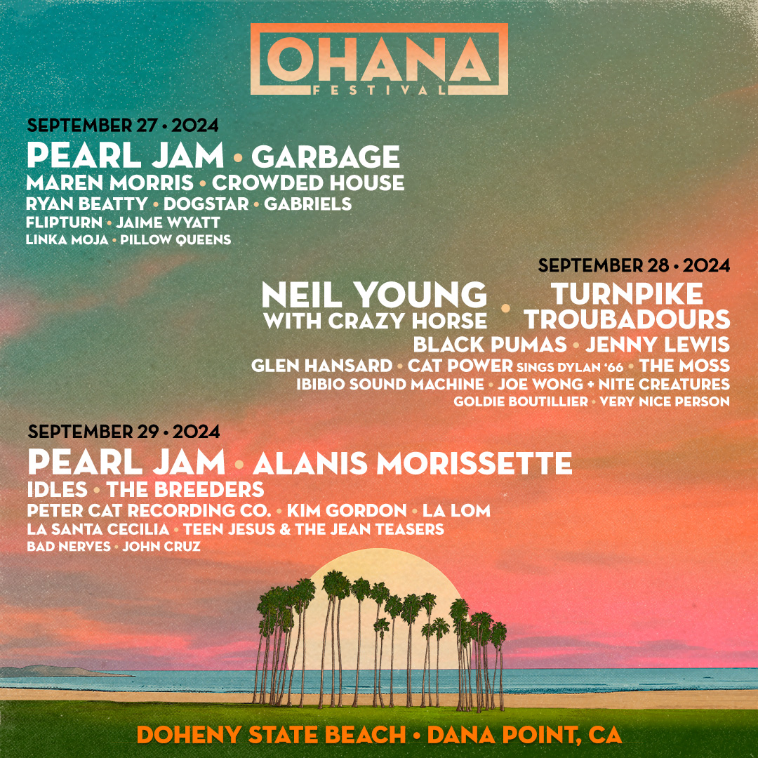 Pearl Jam is playing @theohanafest on Fri. 9/27 & Sun. 9/29 🌴 Ten Club presale starts now, or sign up for a presale passcode at ohanafest.com for your best chance to get tickets on Thursday, 4/25.