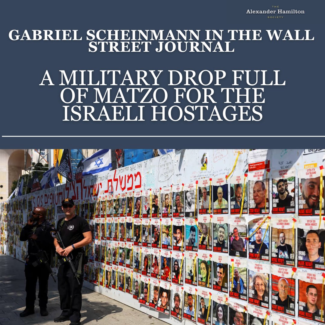 ICYMI: Check out AHS Executive Director @GabeScheinmann's latest piece in the @WSJ, “A Military Drop Full of Matzo for the Israeli Hostages.” wsj.com/articles/a-mil…
