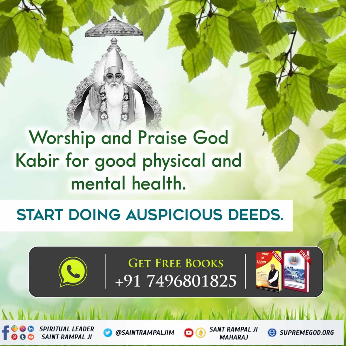 #GodNightTuesday
Supreme God Kabir is the giver of complete happiness and the enemy of sins. He is the giver of supreme peace.
To know more must read the previous book 'Gyan Ganga'
#tuesdaymotivations