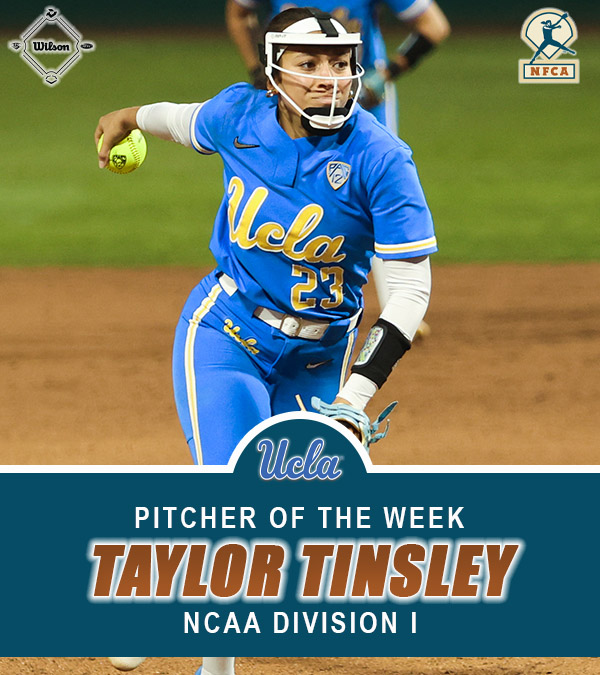 🥎 @MissouriStBears' Olivia Krehbiel, @UCLASoftball's Taylor Tinsley nab DI @sluggerfp Player & @wilsonballglove Pitcher of the Week honors. 🔗 bit.ly/3UudF4M