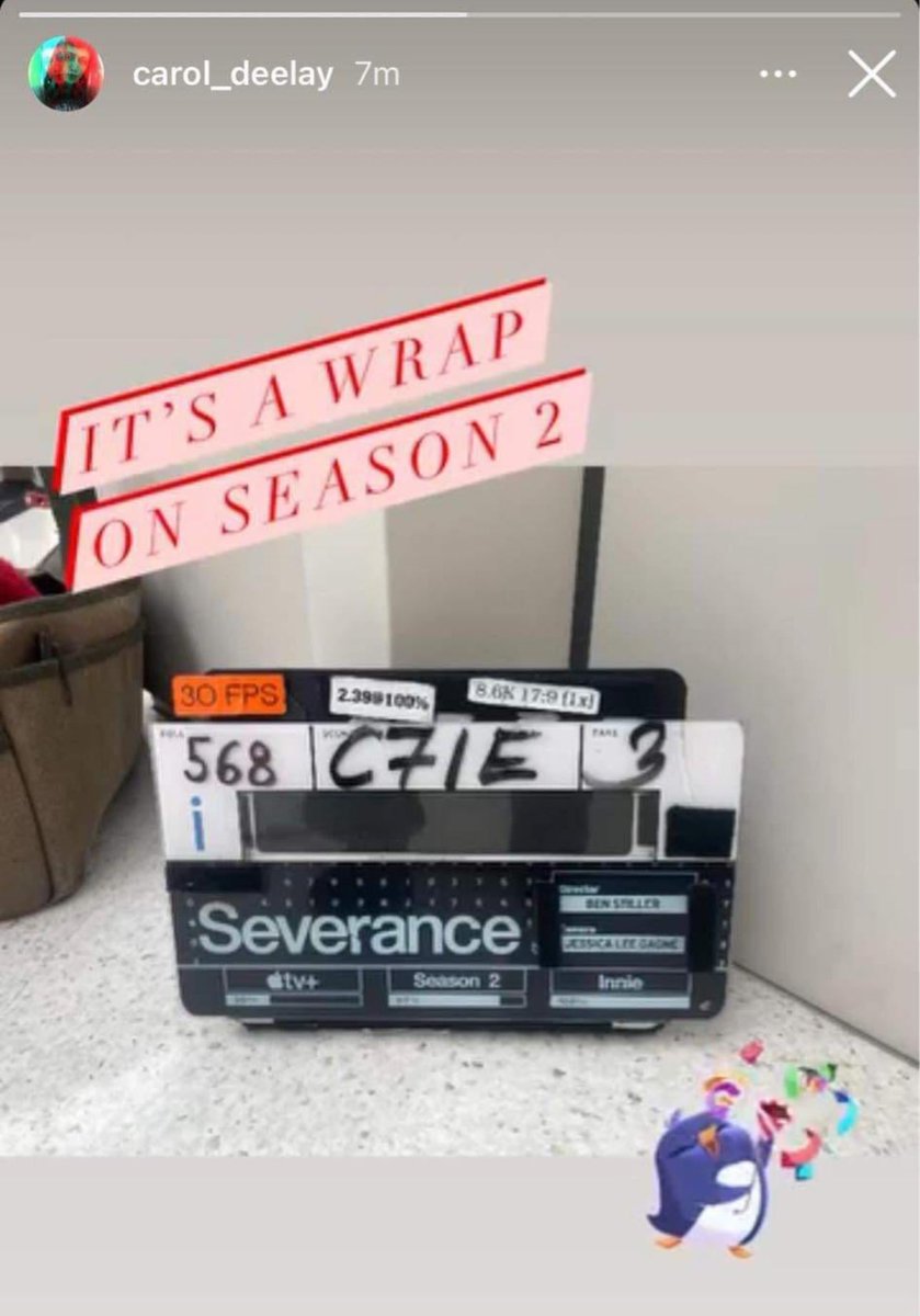 AppleTVNewsHub's tweet image. #Severance Season 2 has FINALLY finished filming!

Coming soon to #AppleTV+
