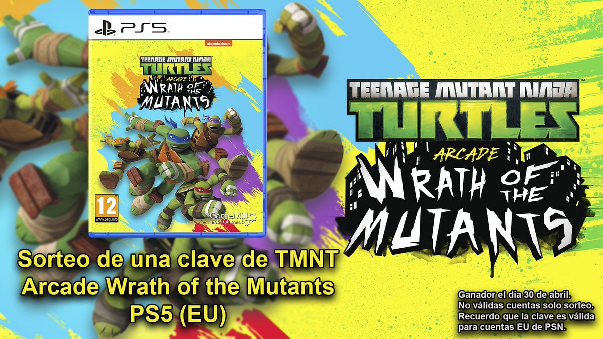 RinconDeBlansi's tweet photo. ¡Anunciamos sorteo!

🎁PREMIO🎁

🐢 Una clave de TMNT Arcade Wrath of the Mutants para PS5 (EU)

✅ REQUISITOS✅

✅ Seguir a @GamingLogES
✅ Seguir a @MeridiemGames
🔁 Hacer RT a este tweet
🎮 Opcional: menciona a un amigo con el que jugarías en cooperativo local. https://t.co/hu59hSC9TT