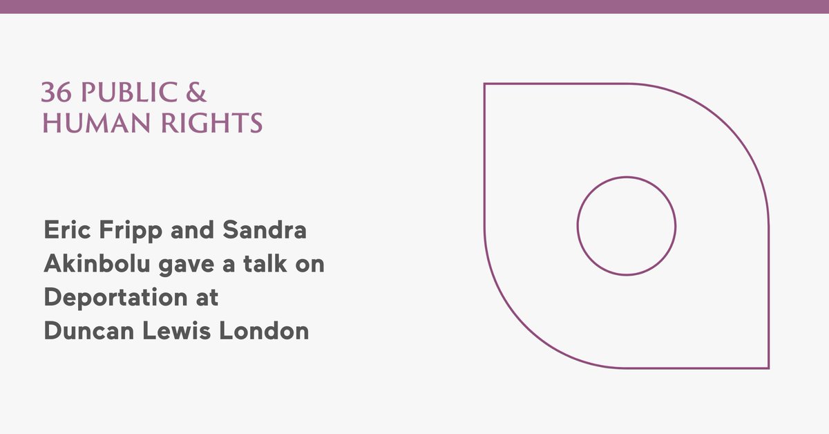 Great start to the week spending the evening at <a href="/DLPublicLaw/">DuncanLewisPublicLaw</a> where our <a href="/EricFripp/">Eric Fripp</a> &amp; <a href="/SandraAkinbolu/">Sandra Akinbolu</a> gave a talk on Deportation. Thanks to Bahar Ata &amp; Tamana Aziz for their hospitality &amp; to Alleena Akhtar &amp; Angelique Hu for helping to organise. Great to meet so many new faces.