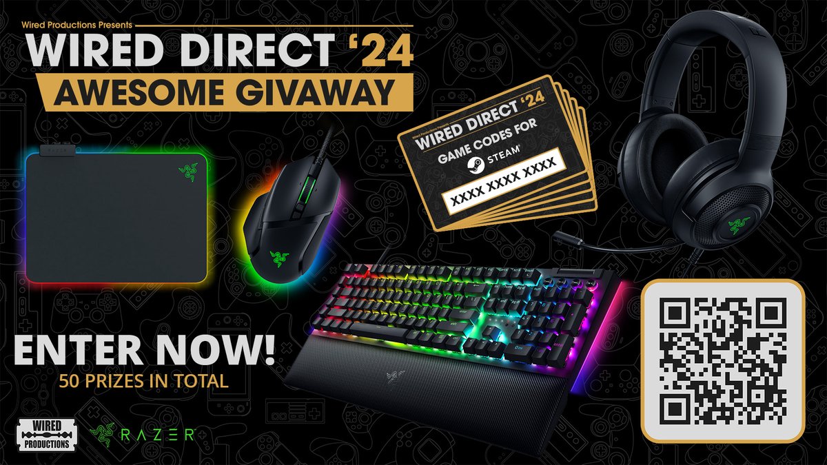 🚨 ONE HOUR KLAXON 🚨 Wired Direct '24 starts in ONE HOUR and our awesome partners at @Razer & @Intel have set up an AWESOME GIVEAWAY! Follow, RT, and tag your BF to #WIN Rules, links, more entries and sign up via the link 🌟: bit.ly/WiredDirectGiv… #Prize #Competition