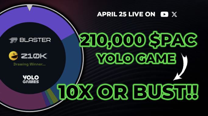 Gear up for the hype! We're going to play on @YOLO_Blast this week 🎰 210,000 $PAC , 10x or Bust! ⇢ April 25, 10AM EST, 10PM HK Time ⇢ Twitter/Youtube Tag 2 degens & RT to have a chance to win 10,000 $PAC! 💰 Ends 4/25