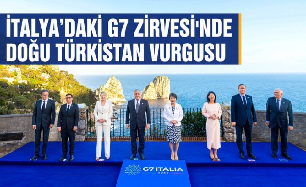 İtalya'da düzenlenen G7 Dışişleri Bakanları Zirvesi'nde, Çinli yetkililerin Doğu Türkistan'daki insan hakları ihlallerinden duydukları endişeyi dile getirdiler.