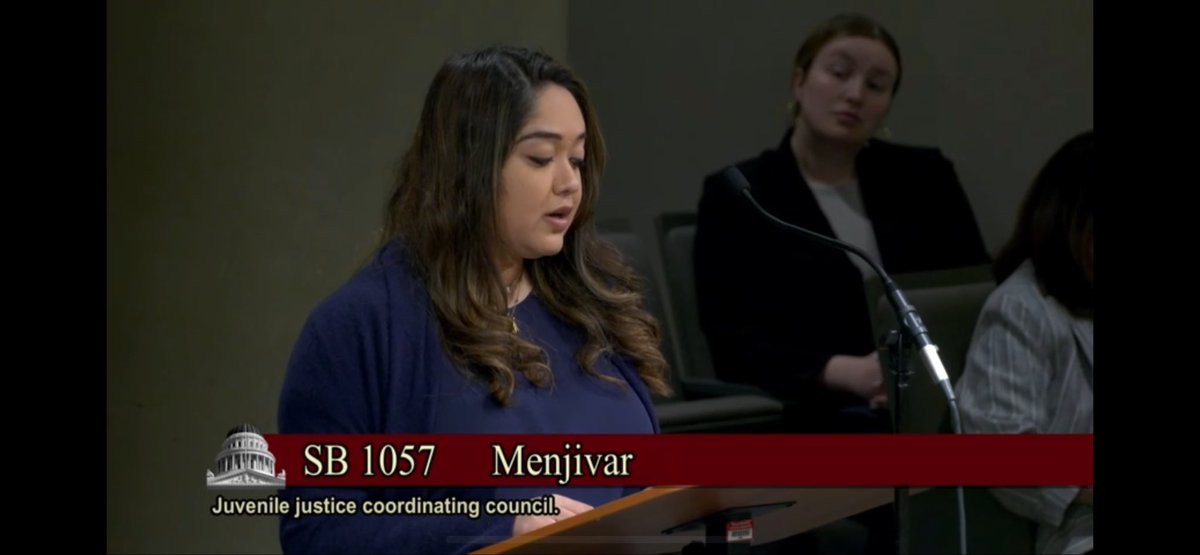 We are in Sacramento this morning testifying in favor of SB 1057, calling for more youth voices participating in decision making in juvenile justice in CA. Aditi Sherikar, our Youth Justice Senior Policy Associate, is testifying now.