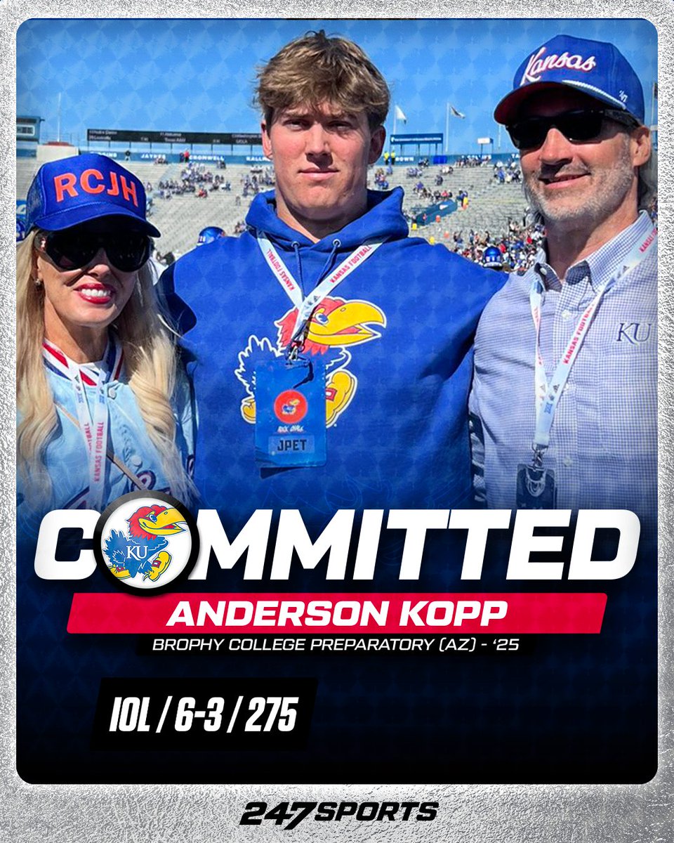 BREAKING: Kansas has landed offensive lineman Anderson Kopp. #KUfball More on the addition for the Jayhawks: 247sports.com/college/kansas…