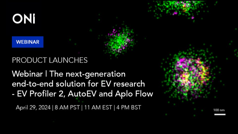 oniHQ's tweet image. Have you registered for ONI's upcoming webinar on the next-generation end-to-end solution for EV research?! 🔬

Register Now ➡️ hubs.li/Q02tPScw0

#webinar #EVProfiler2 #AutoEV #AploFlow #EVresearch #nanotechnology #biotech #nanoparticles #microscopy #superresolution