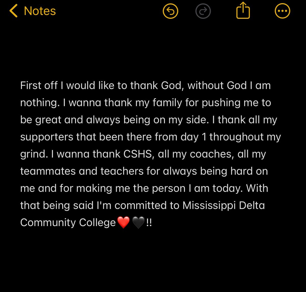 I'm blessed to announce that im 1000 % committed to Mississippi Delta Community College❤️🖤 <a href="/CoachTAJohnson/">Tavares Johnson Sr</a>