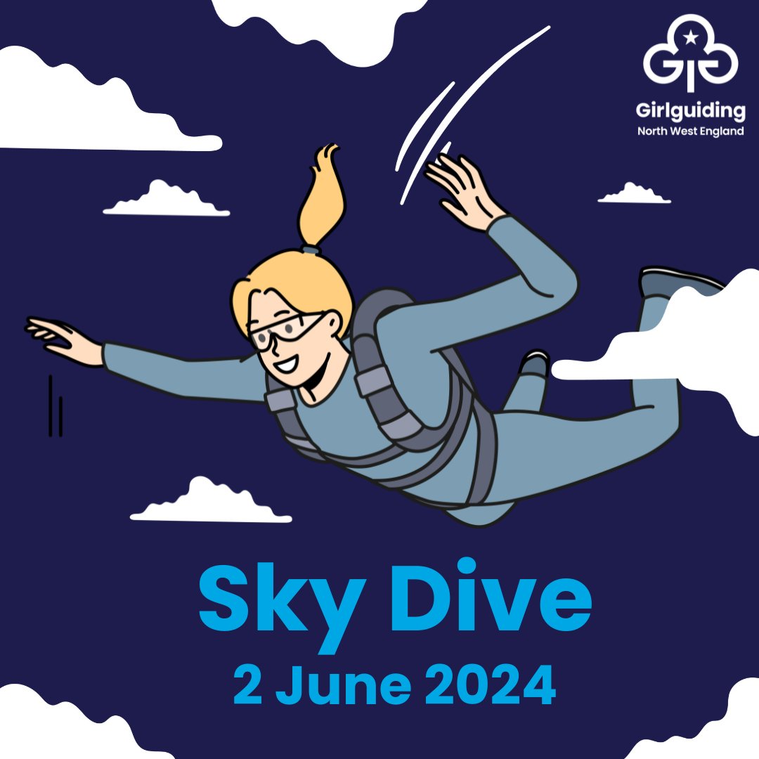 We've got just 3 spaces left for our Sky Dive. If you want to take part to help raise funds for girls and leaders across the North West, please sign up by the end of the week. For more information about how you can get involved click here- ow.ly/m4mO50R8fKP