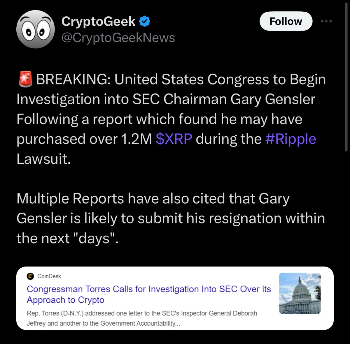 America is the most corrupt country in the world and nobody cares • The head of the SEC is buying the crypto of companies he's suing • Our congressmen are trading the stock of the companies they're legislating • Our banks are shorting the stock of the companies they're