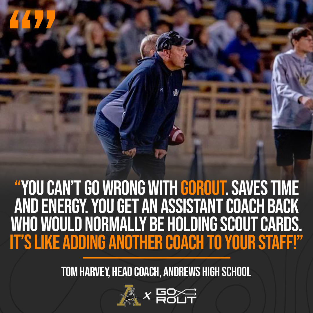 'It's like adding another coach to your staff!' GoRout Scout cuts hours out of your weekly prep, and allows your staff to focus on what's important; Coaching. Talk to a GoRout coach today to see how your program can benefit from our system ➡️ gorout.com/get-a-quote