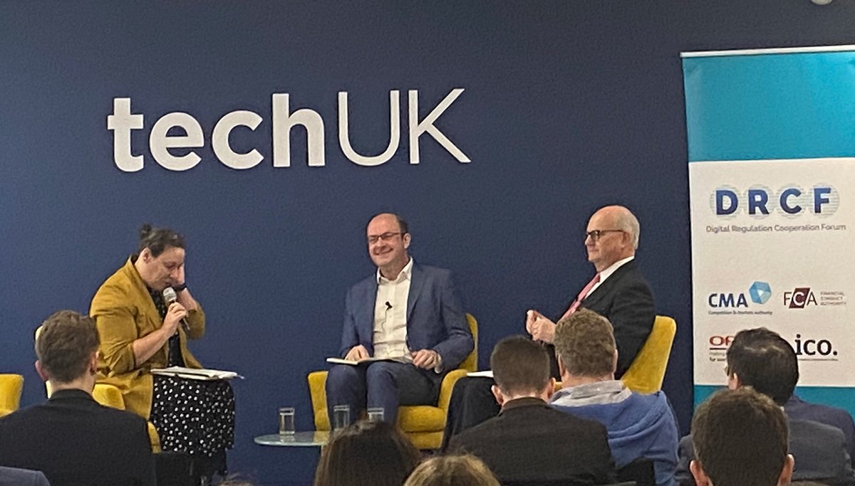 Keep up with technological change and invest in the future.
 
Our Executive Director Regulatory Risk, Stephen Almond, spoke at the @TechUK & DRCF event about the new AI & Digital Hub to help innovators bring products and services to market responsibly: drcf.org.uk/ai-and-digital…