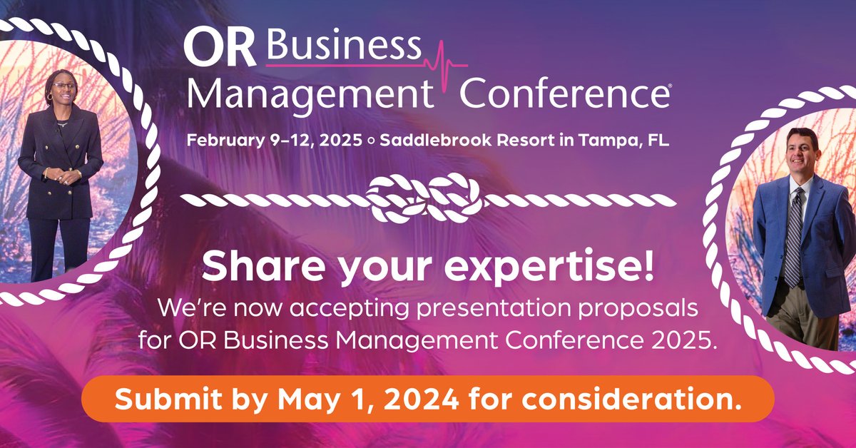 Now's the time to share your expertise! Submit an abstract proposal by May 1 for a chance to present at the 2025 OR Business Management Conference in February. ormanager.com/briefs/share-y…
#ORBMC2025 #HealthcareBusiness #CallforPresentations