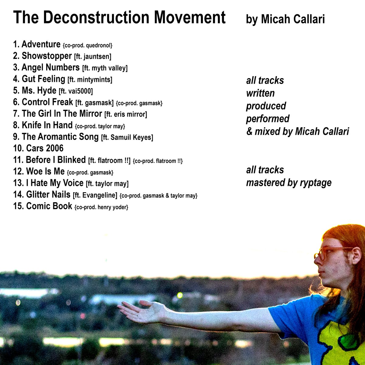 The Deconstruction Movement
an album by Micah Callari
- 15 tracks, 56 minutes
Out everywhere Thur, May 23
- (LINKS IN REPLIES)