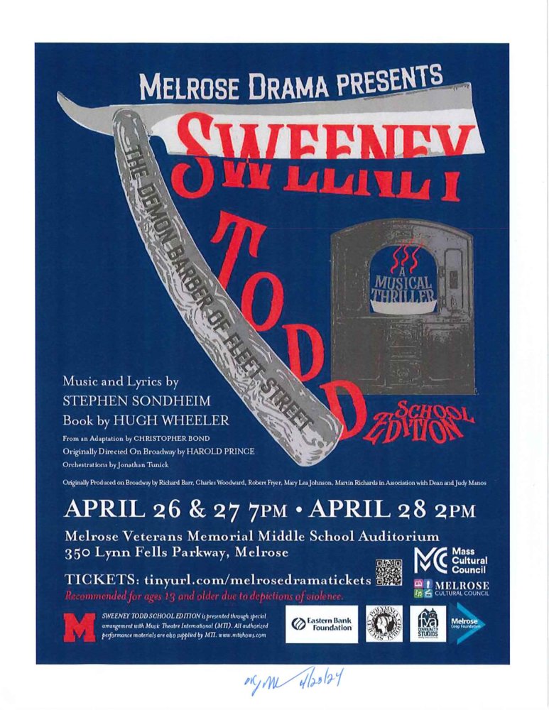 Melrose High School Drama presents Sweeney Todd, School Edition. melroseschools.com/article/156440…
