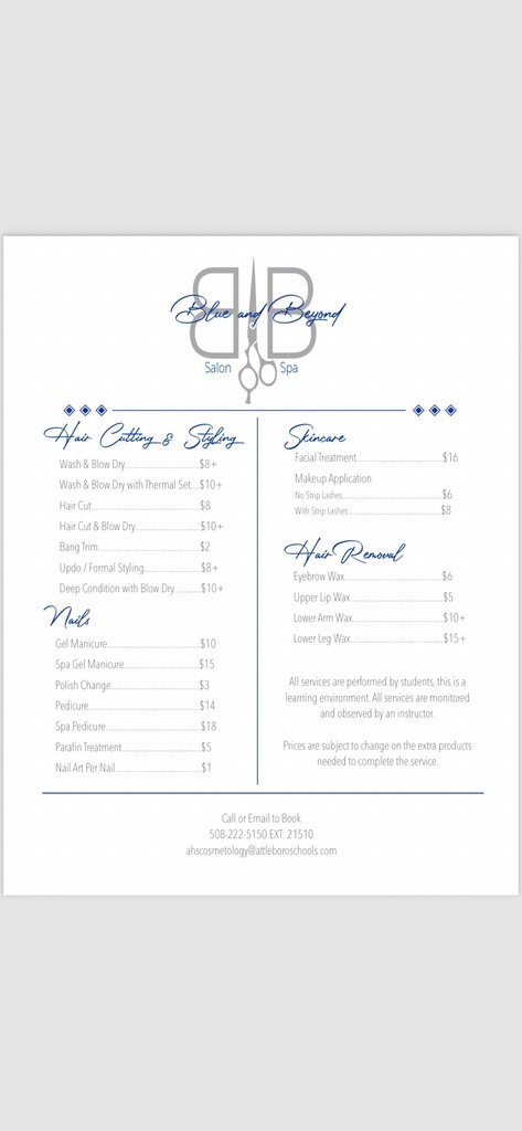 AHS_Bluepride's tweet photo. Breaking News!! 
After years of planning the Blue &amp; Beyond Salon and Spa is open for business!!  Today we held a soft opening for friends and families of the Cosmetology students!  Well done everyone! Email or call for hours and services.  
#CTEisforME
#ThisIsAttleboro https://t.co/dCy8U4owyi