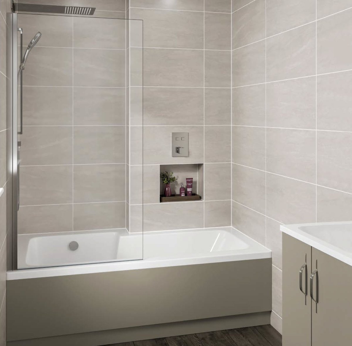 This L-shaped bath makes the most of the space in your bathroom 

#Bathroom #BathroomDesign #BathroomInspiration #ShowerScreen #ShowerEnclosure #BathroomSwansea #Shower #Bath