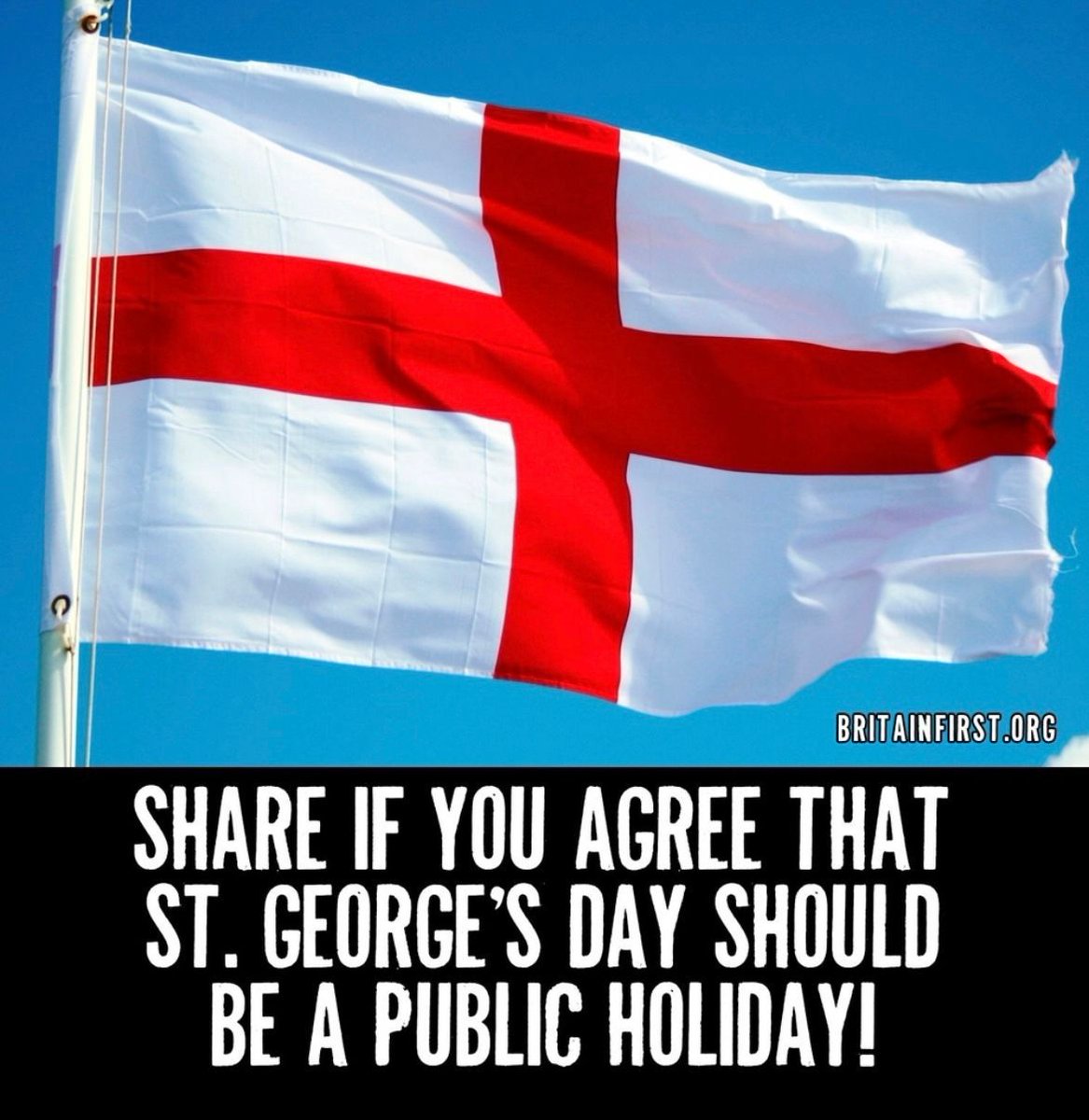 BFirstParty's tweet photo. Share if you think St George’s Day should be a public holiday! https://t.co/8OblhhcqoL