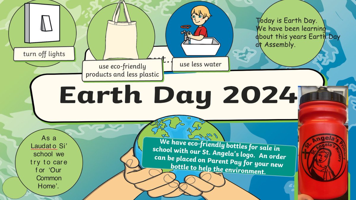 We celebrated Earth Day with a wonderful presentation from our Laudato Si committee who shared ways that we can look after our planet and to encourage us to use alternatives to single use plastic bottles. We can even buy our own reusable St Angela’s bottles to help. #RRS