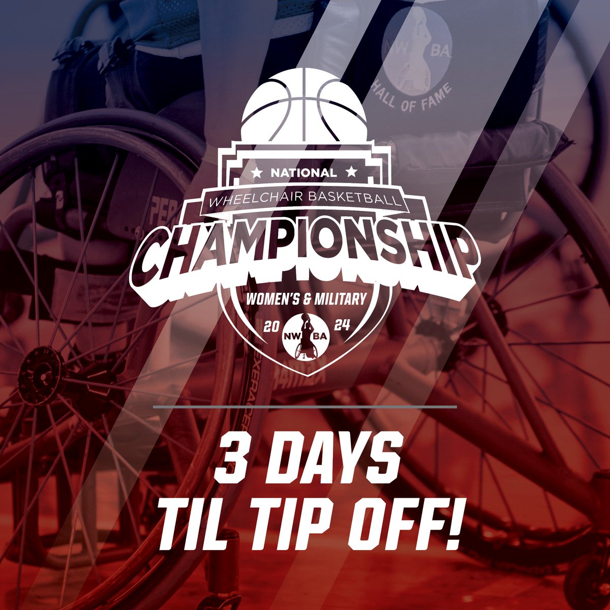 We are just three days away from the NWBA Women's and Military Championship! Get your tickets today before the online pre-sale closes at midnight! Volunteers are also still needed during this action-packed weekend! Learn more: bit.ly/3vH3EYG