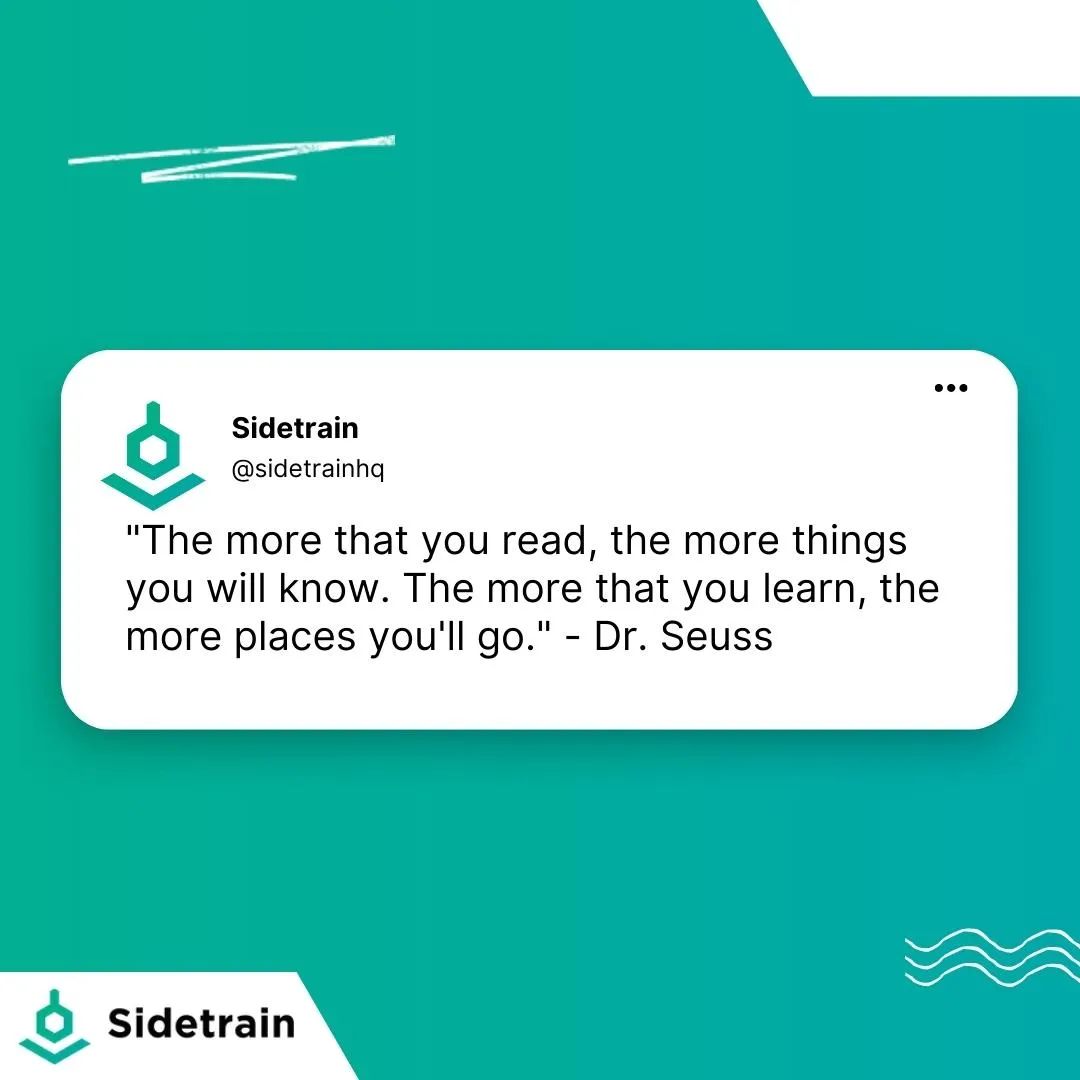sidetrainHQ's tweet photo. Expanding your knowledge through reading and learning opens up new opportunities and adventures, enriching your life experiences. https://t.co/IHDvXMmxRP