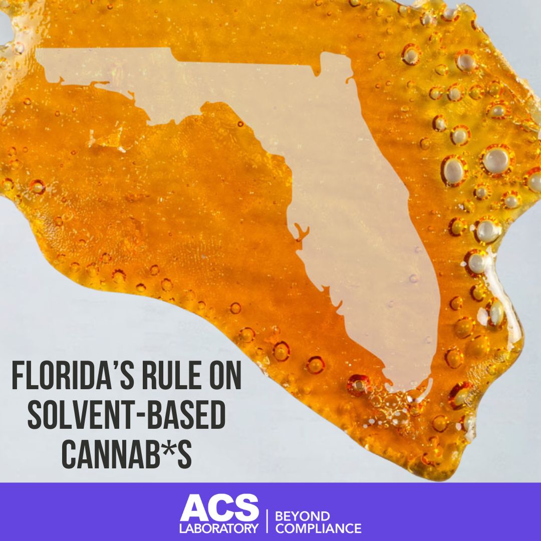 Florida's medical cannab*s extracts must use approved solvents, be 99.5% additive-free, and meet safety limits. 

Are yours compliant? Learn more in our article. l8r.it/UT1W

#ACS #ACSLaboratory #MMTC #Extracts #SolventTesting #ResidualSolvents #thirdpartylab