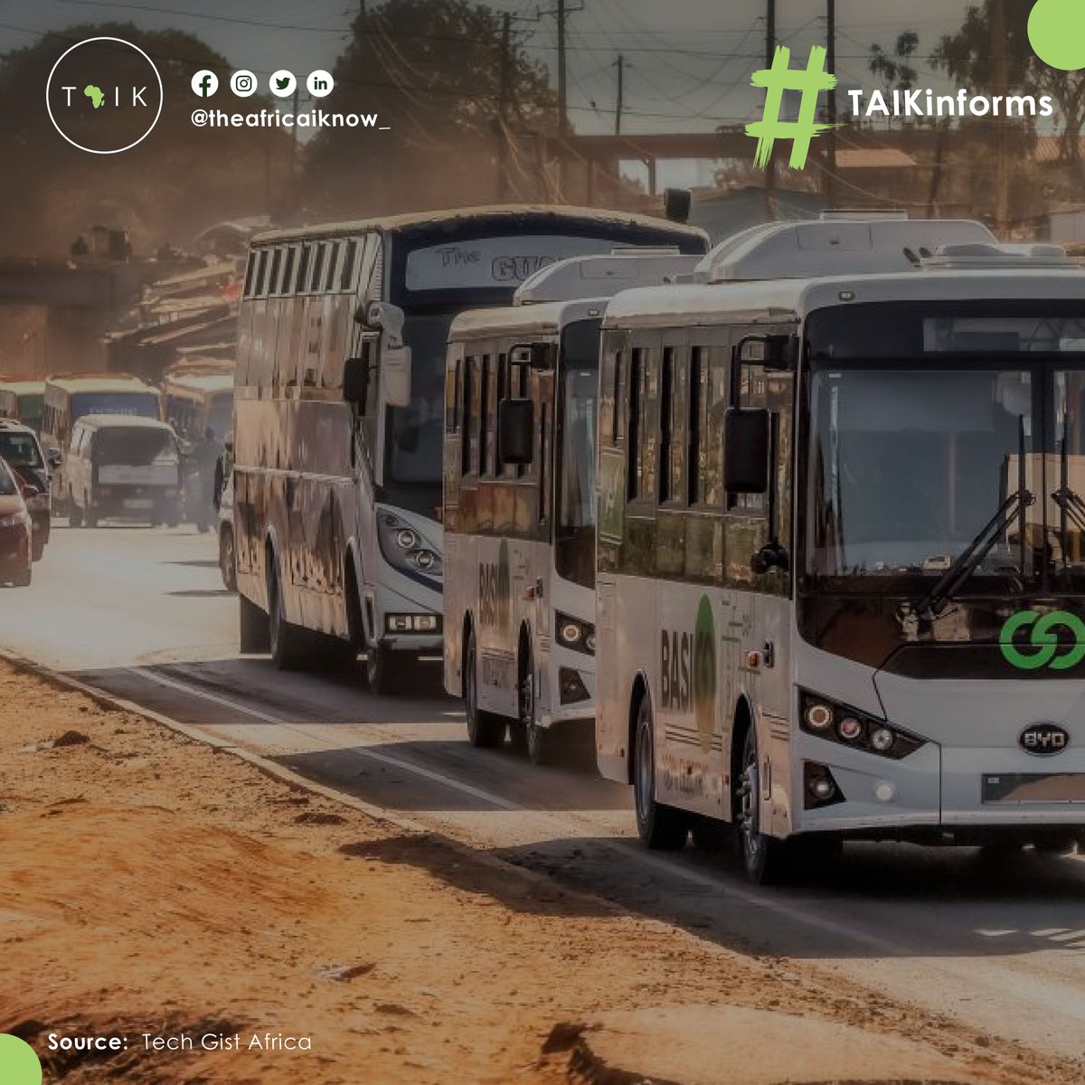 Kenyan startup BasiGo has secured a $3 million equity investment from CFAO Group to expand its electric bus production in Rwanda and Kenya.  #TAIKinforms #BasiGo #ElectricBus #SustainableTransportation #GreenEnergy #KenyanStartup #AfricanInnovation #Rwanda #Kenya