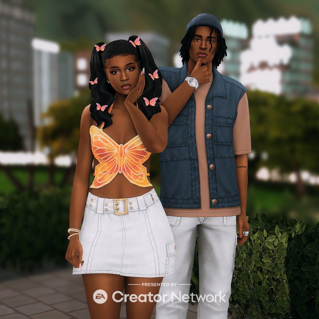 cameron & camille in the urban homage kit. 🦋 #TheSims4