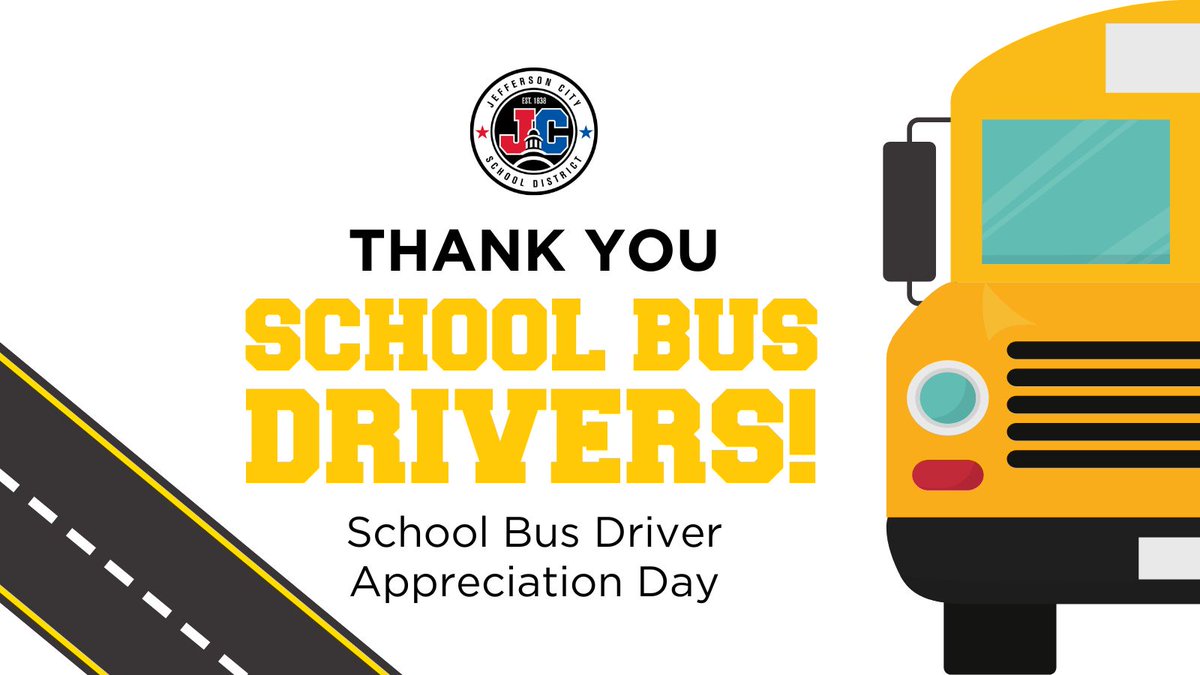 Today is School Bus Driver Appreciation Day! Thank you to our school bus drivers for safely transporting our students to and from school. We appreciate your hard work and dedication! #WeAreJCSchools #JCSchoolsChampions