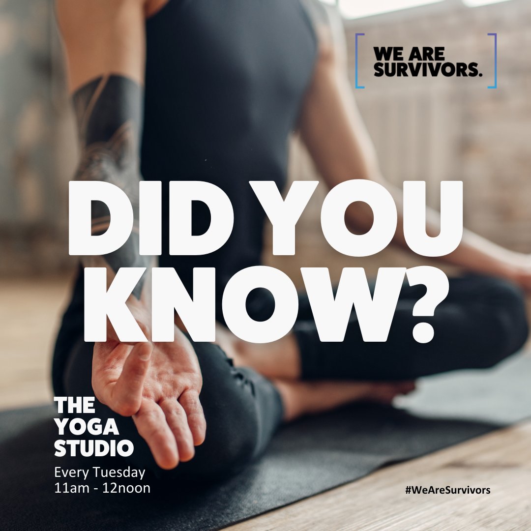 Did You Know? Here at We Are Survivors we offer The Yoga Studio every Tuesday! We'd love to see you there! Contact us today to get involved: 0161 236 2182 wearesurvivors.org.uk #Greatermanchester #MentalHealth #MenCanTalk