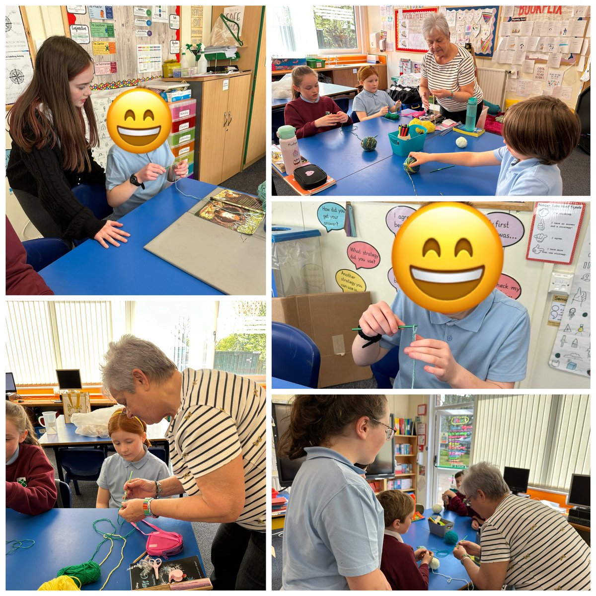Class 2 have created a partnership with a member of the community, who has teamed up with one of our pupils to implement a 4 week block of crochet🧶 #CrosshillClass2 #Creativity #ExpressiveArts #Partnerships