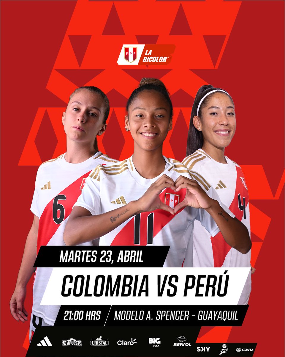 ¡𝗘𝗦 𝗛𝗢𝗬 𝗣𝗘𝗥𝗨́! 🤩 #LaBicolor Femenina Sub 20 🇵🇪 inicia su camino en busca del Mundial. Su estreno en el Hexagonal Final del Sudamericano, es frente a Colombia 🇨🇴. #UnSentimientoQueNosUne