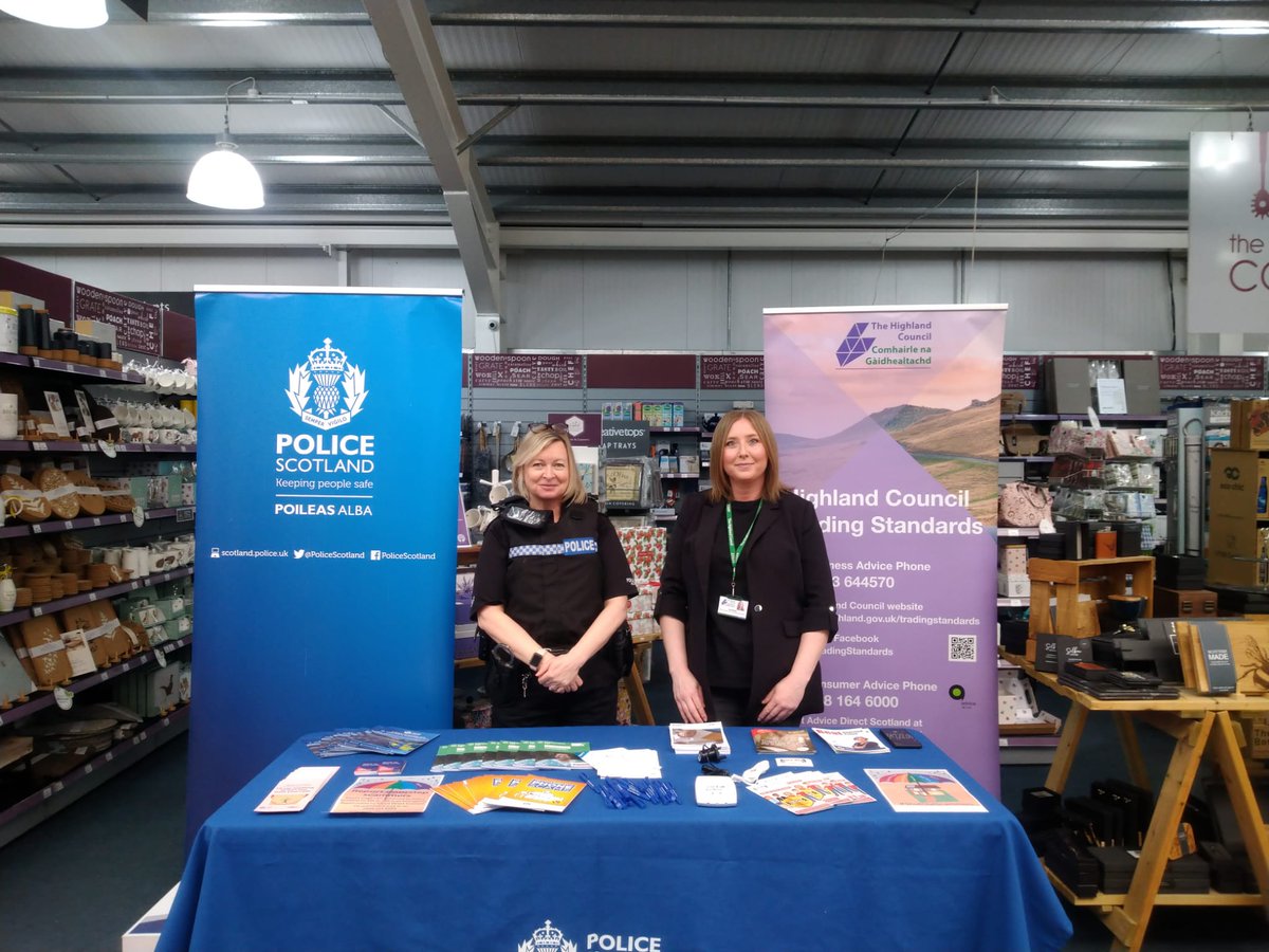 A big thank you to everyone who stopped to speak to us today at Howdens Garden Centre, Inverness as part of our #shutoutscammers campaign. #keepingpeoplesafe