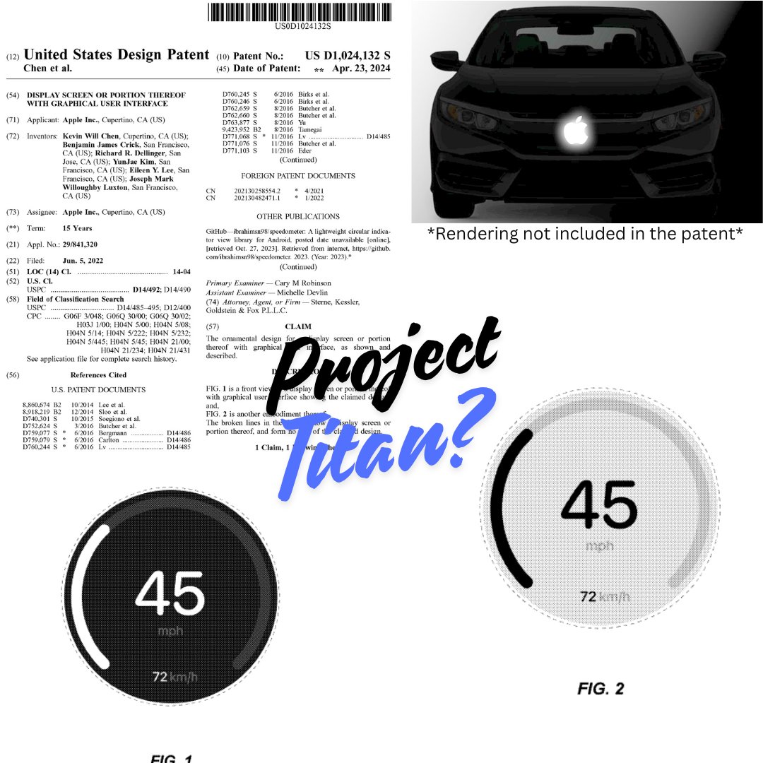 Is Project Titan returning?

Apple receives granted design patent on a speedometer design. Is the Apple Car coming soon?

US Design Patent No. D1,024,123

#iPhone #patents #AppleNews