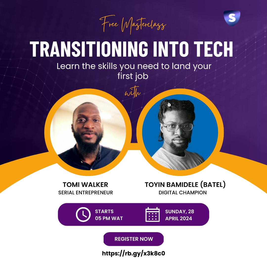 Thinking about a career shift to tech?
Let's chat about the skills you NEED to land your first job!

Register here to get started👉
#TechCareer
#Transition