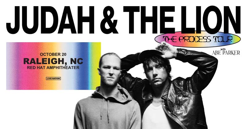 The countdown is on! 🙌 Join @JudahandtheLion at @RedHatAmp #Raleigh on 10/20 for #TheProcessTour with special guest @AbeParker1. Tickets on sale Friday 4/26 at 10am local here: livemu.sc/3UvEp4Y 💜❤️ LN Presale | Wednesday 4/24 at 10am | Code: RIFF