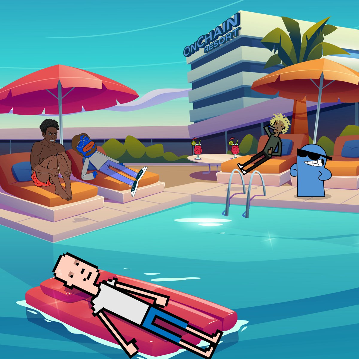 This resort looks great lowkey, enjoying the pool with based frens.

$bloo