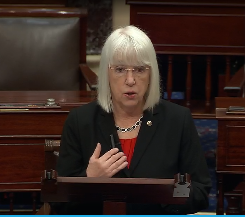 Sen. @PattyMurray says she's glad Speaker Johnson finally moved the foreign aid package forward, 2 months after Senate passage, but... 'This delay has not been harmless. Putin's forces have been on the march...we measure time in hours. Ukrainians measure time in how many bullets