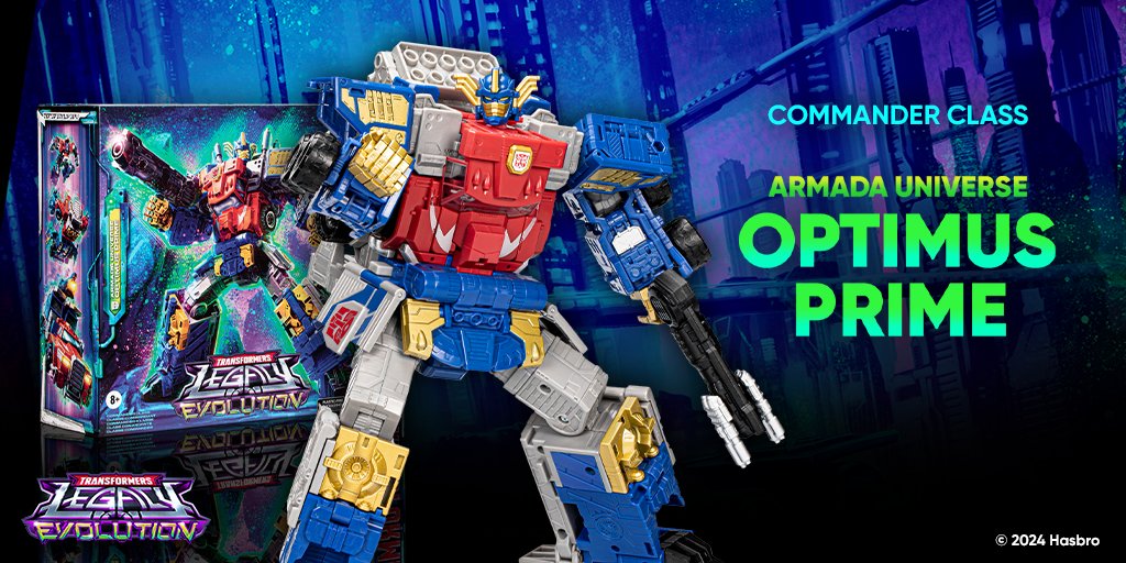 The battle continues to evolve with the #Transformers Legacy Evolution Armada Universe #OptimusPrime! Inspired by Transformers: Armada, this figure features 4 accessories and a trailer that converts into a battle station! Available for pre-order now on #HasbroPulse.