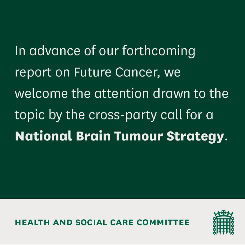 CommonsHealth's tweet photo. A cross-party group of MPs have written to the Department for Health and Social Care calling for a National Brain Tumour Strategy.

Our view 👇