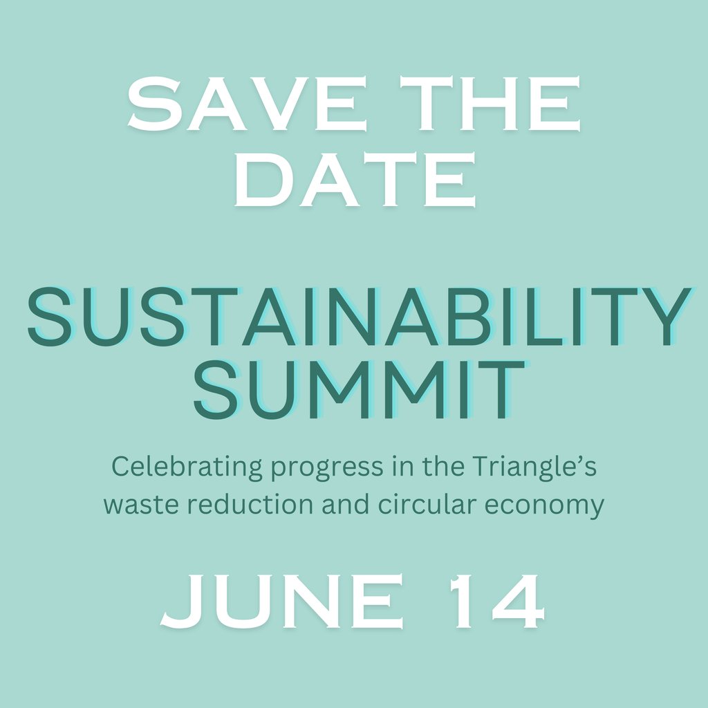 CircularEconNC's tweet photo. The Triangle’s first Circular Economy Summit is coming this June!
Hear how our local communities are working to reduce waste
Meet local businesses participating in the circular economy

Sign up for more information!  Link in bio or at https://t.co/vlZj3KYIJK https://t.co/48XQhm2pv9