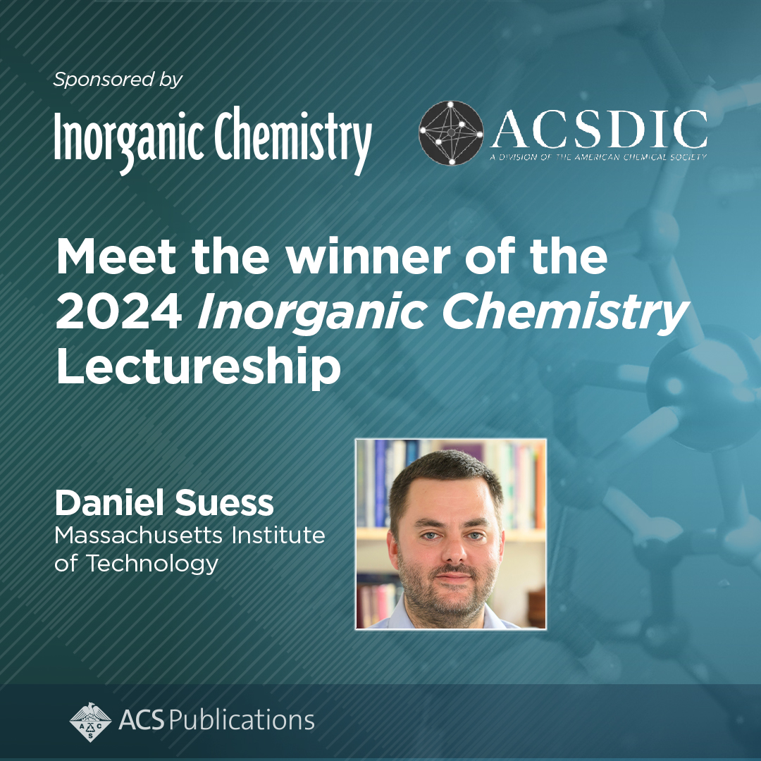 Together with @ACSINORDivision, we are pleased to announce this year's winner of the Inorganic Chemistry Lectureship: Daniel Suess, Massachusetts Institute of Technology. Learn more about the award and Prof. Suess' research on ACS Axial: go.acs.org/92W @ChemistryMIT