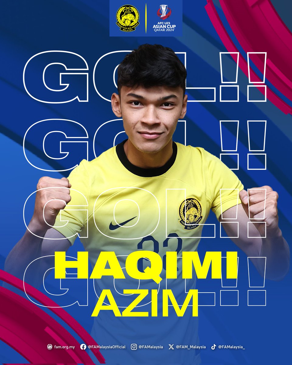 GOOLLL!!! Haqimi Azim Rosli 63' ⚽️ KUWAIT B-23 🇰🇼 2-1 🇲🇾 MALAYSIA B-23 #FAM #HarimauMalaya #AFCU23