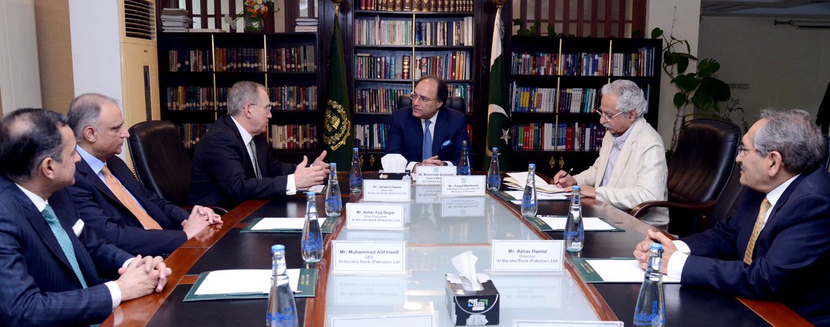 Finance Minister Senator Muhammad Aurangzeb held a meeting with the Board of Directors of Albaraka Bank Pakistan Ltd and all foreign shareholders to discuss Pakistan's Future Economic and Financial Outlook.