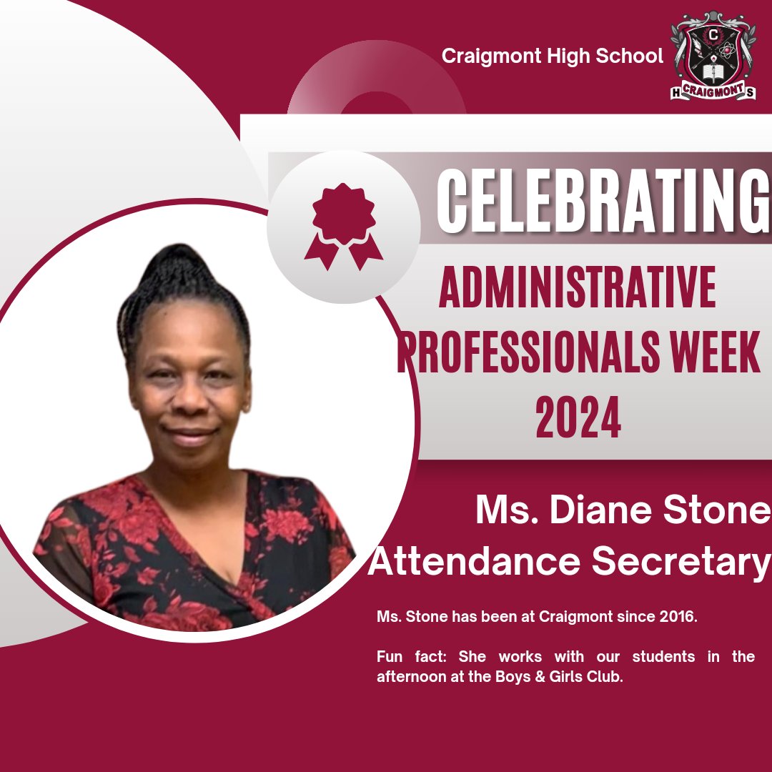 CraigmontHS901's tweet photo. It's Administrative Professionals Week, and we have the best! They are essential to things running smoothly at The Mont. #PullUpToThePike #CreateOptions @MSCSK12 @voiceofmscs @DrMarieFeagins https://t.co/7JKtk5W3VL