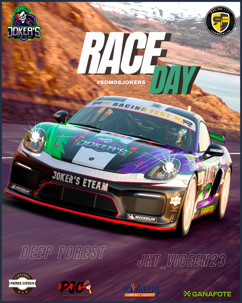 #GT7 #Raceday 
🏁¡Cuarta ronda del Stuttgart Legends <a href="/RacingFest/">Racing Fest</a>!🏁

🚗| Porsche Cayman GT4
🗺️| Deep Forest
👤| <a href="/VicenteteM/">Vicent Martinez #Viceen</a>
⏰| 21:30
🖌️| <a href="/AJSF_design/">AJSF_design</a>
🪧| <a href="/DanielMosteiro/">Daniel Mosteiro</a>
📺| Sigue la retransmisión en twitch.tv/eliteproject?s

Ultimas rondas de la competición, vamos a por todas!
