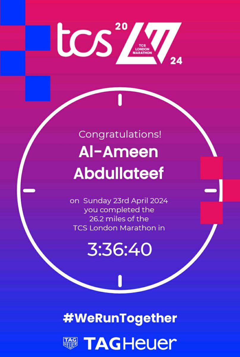 LegendsOfMyself's tweet image. Alhamdullilah. It happened.
#LondonMarathon2024 #WeRuntogether #London #Marathon 
It won't be the last in Shaa Allah.
Thanks to everyone who made this special. ✌🏾🌹😘